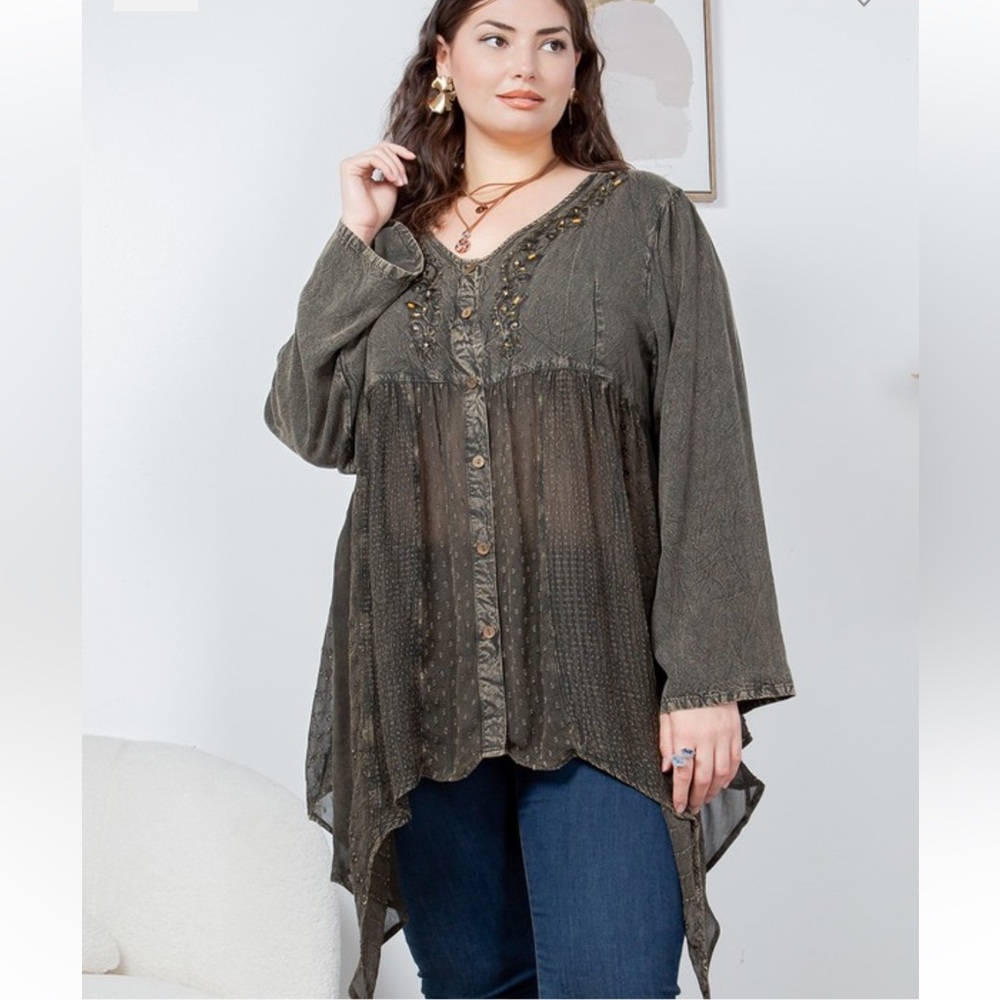 NWT YOUNG THREADS BOHO TOP - Picture 2 of 7